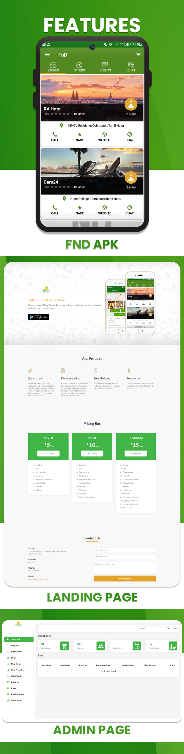 FnD - On Demand Nearby Shops & Stores Finder Application (Web + Mobile)