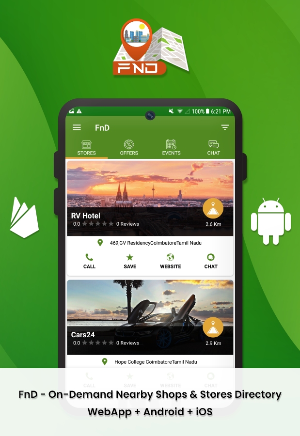 FnD - On Demand Nearby Shops & Stores Finder Application (Web + Mobile)