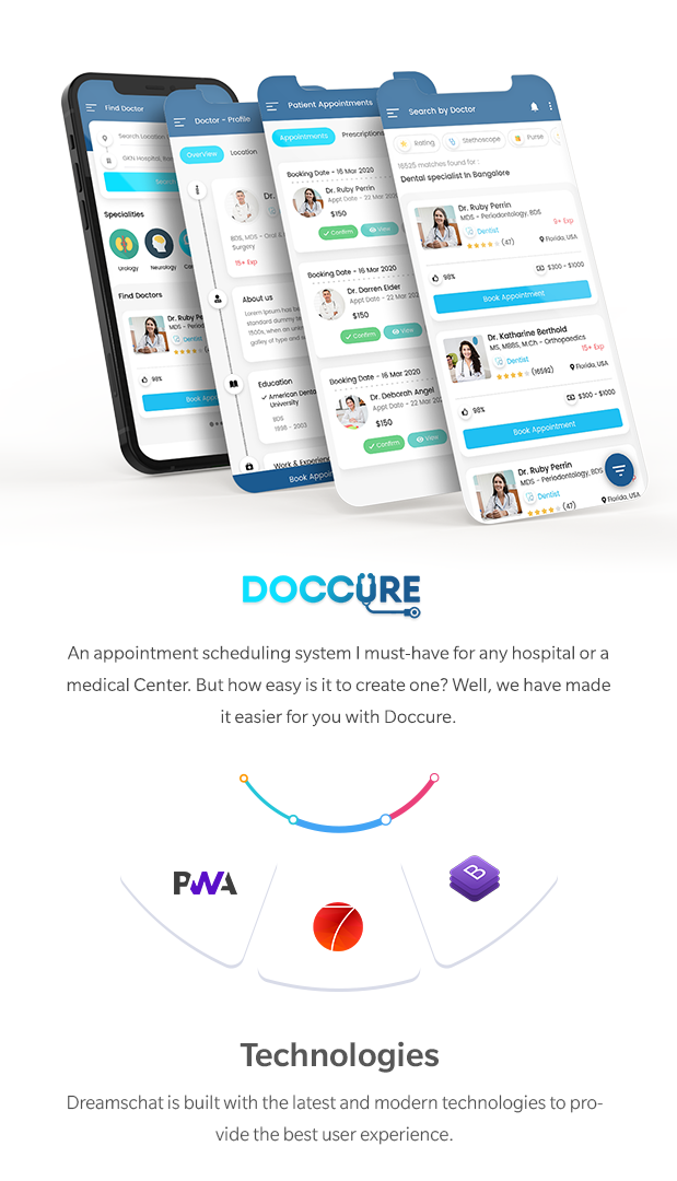 Doccure - Doctor Appointment, Healthcare & Medical PWA Mobile Template