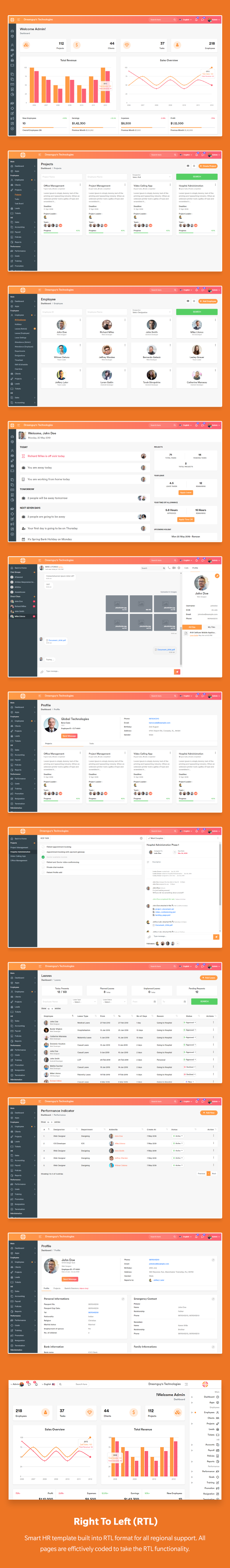 SmartHR - HRMS, Payroll, and HR Project Management Admin Dashboard Template (React + Html) - 3